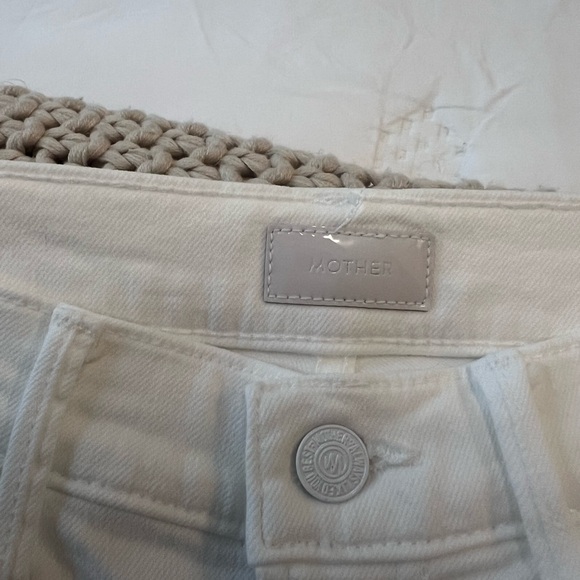 MOTHER Denim Hustler Ankle Fray - White - Picture 4 of 6